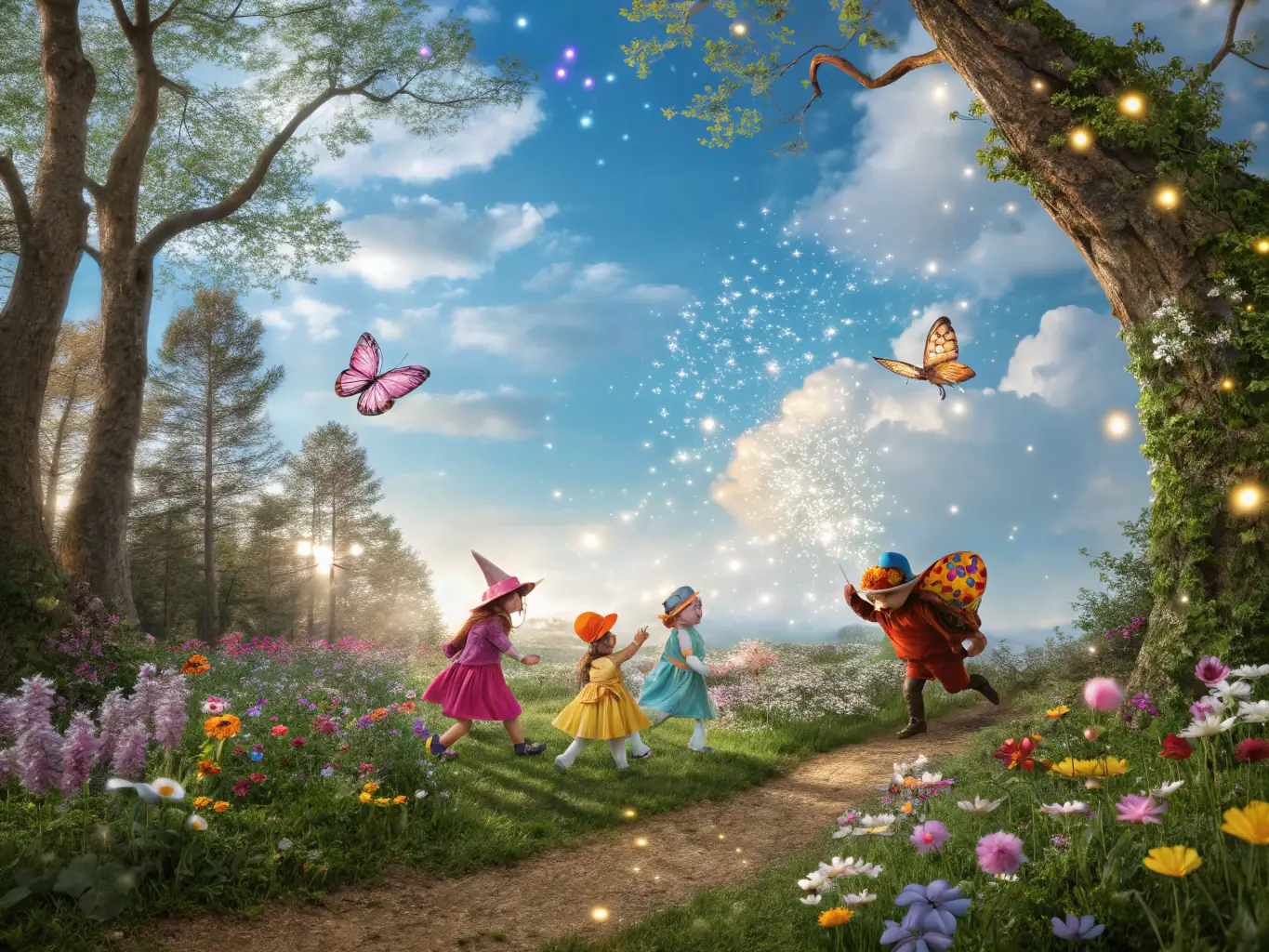 A digital artwork depicting a group of Fungi Freaks characters exploring a dense forest, representing the expansion of the Fungi Freaks ecosystem.
